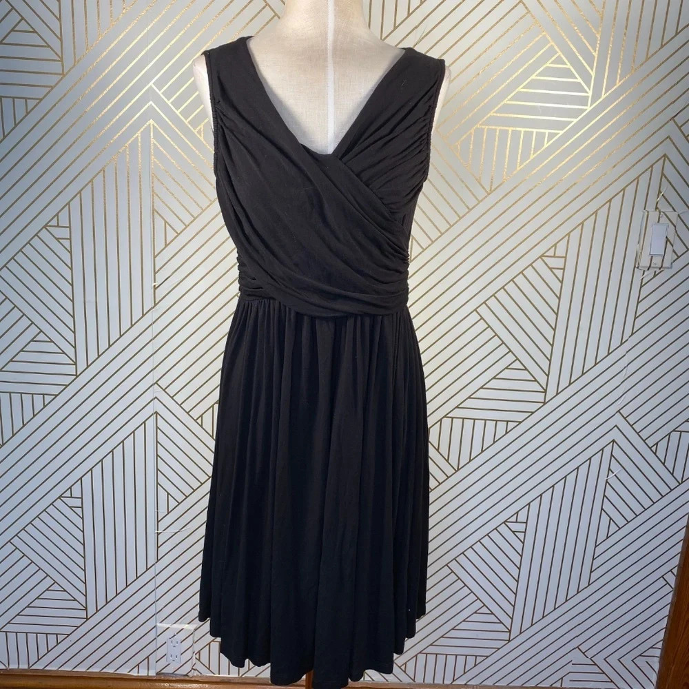 Anthropologie Girls from Savoy Dress Draped Sleeveless Jersey Black Size Small‎ - Picture 2 of 8